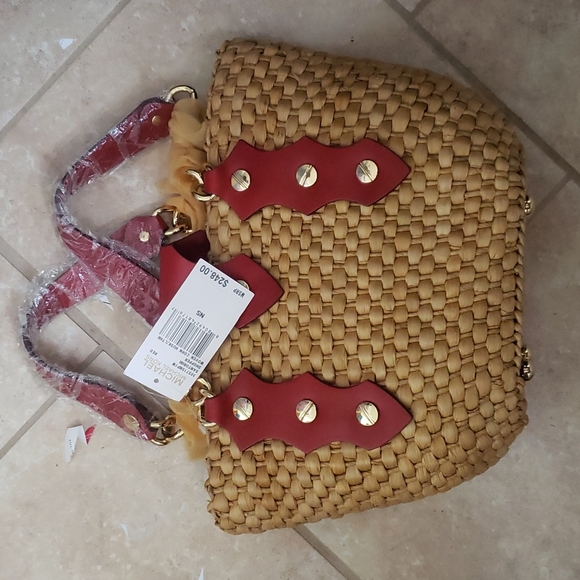 Michael Kors Santorini straw bag purse - Picture 3 of 5